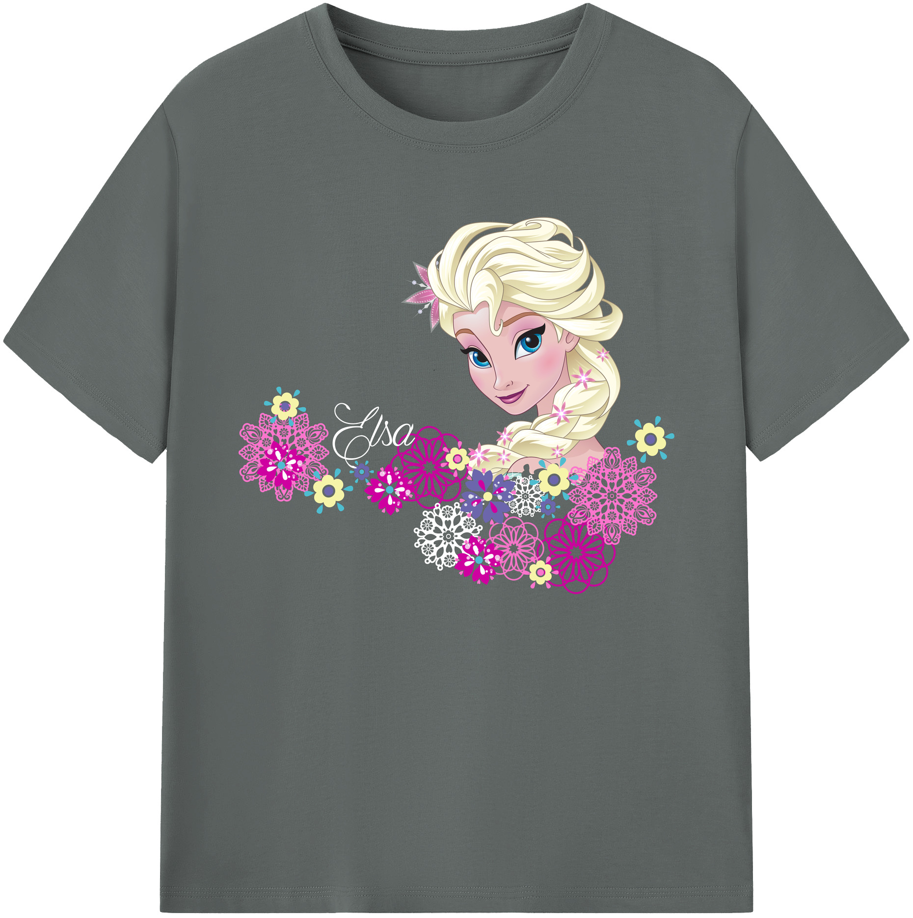 （画像用） アナと雪の女王 アンナ エルサ Frozen Anna Elsa 綿100％ メンズ半袖Tシャツ｜肌触りやわらか＆通気性